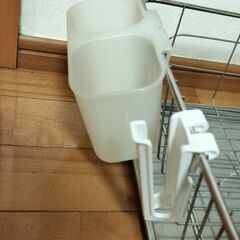 キッチン ステンレス水切りかご 水切りラック  菜箸やペットボトルホルダーなどオプション多数付きの画像