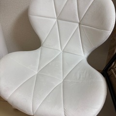 ASHEL ブリリアント デスクチェア ベロア 白脚 回転 キャスター付き の画像