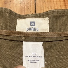 古着 GAP USA w33 カーゴパンツ ブラウン ダブルニー オールド 太めの画像