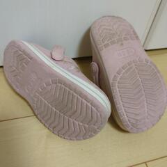 キッズ　サンダル　クロックス風　16cm　花柄　いちご　女の子】の画像