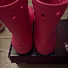 CROCS レインブーツ　ピンクの画像