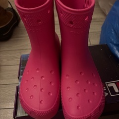 CROCS レインブーツ　ピンクの画像
