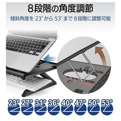 エレコム ノートPCスタンド 折りたたみ 8段階 9.5cm高さアップ脚 スマホスタンド付 ~15.6インチノートPC対応 折りたたみ時サイズ:幅280×奥行280×高さ26mm 耐荷重:10kg ブラック PCA-LTSH8BKの画像