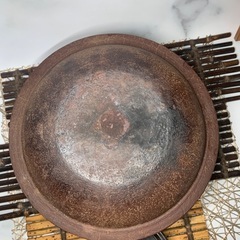 配送可能　人間国宝　佐藤浄清　七宝付　笠釜　共箱　在銘　茶釜 鉄釜 時代物 釜師 茶道具 煎茶道具　銅蓋　骨董　古道具　古玩　古董 の画像