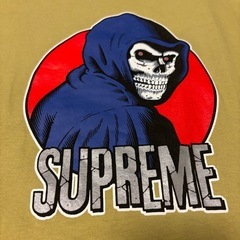 ✨希少・美品✨ Supreme 死神 Tシャツ L カーキ スカル 大判プリントの画像