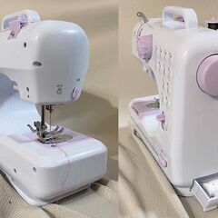 【美品・使用少】FHSM-505 ポータブルミシン 動作確認済（直線縫い）ペダル・ACアダプター付　単3乾電池で使用可能！の画像