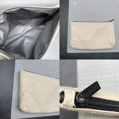 CHANEL シャネル ポーチ 小物入れ アイボリー×ブラック ロゴ　ノベルティ 化粧ポーチ　中古　の画像
