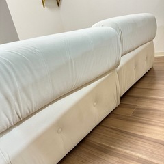 ソファー ホワイト 2人〜3人掛け 足置き セットの画像