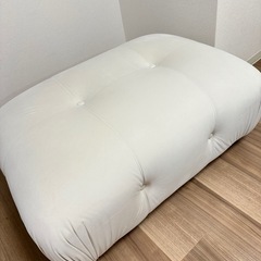 ソファー ホワイト 2人〜3人掛け 足置き セットの画像
