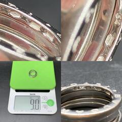 【BVLGARI】ブルガリ B-Zero1 2バンドリング サイズ表記54（約12.5号）K18WG(750刻印）ホワイトゴールド　約9g　ビーゼロワン メンズレディースの画像