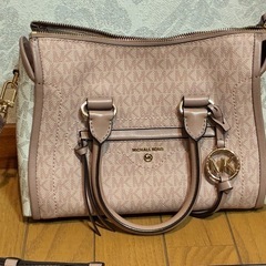 MICHAEL KORS マイケルコース　ピンク ハンドバッグ　MK金具付の画像