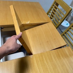 伸縮ダイニングテーブル　チェア4脚 　ダイニングテーブルセット　　　の画像