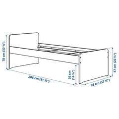 IKEA イケア SLÄKT スレクト ベッドフレーム, ホワイト, 90x200 cmの画像