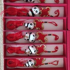 中国結びパンダ飾り物ストラップの画像