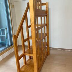 【価格応談】セミダブル ロフトベッド　宮付き 　階段式　 木製フレームのみの画像