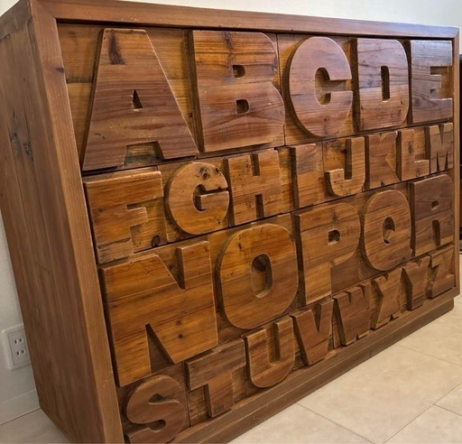 ABCチェスト　アルファベット　キャビネット　古材　ビンテージ　アンティーク