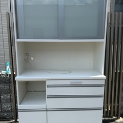 120ハイタイプ 松田家具 / 大川 キッチン レンジボード 食器棚の画像
