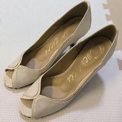 オープントゥ　ヒール　パンプスの画像
