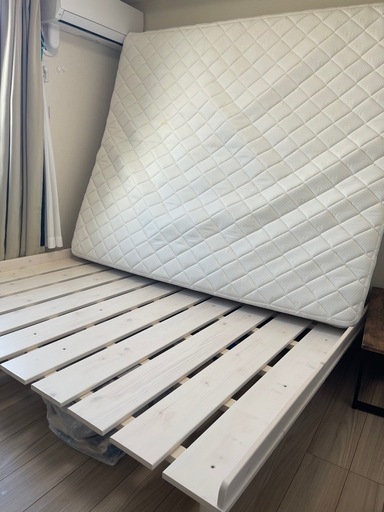 クイーンマットレス　すのこフレーム　セット、バラ売り可能