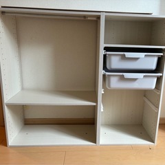 ニトリ　キッズ用　カラーボックス収納　引き出し付き
