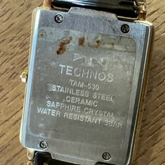 かっこいい✨ オシャレ🍀　腕時計⌚️ 時計 とけい　動作未確認 TECHNOS テクノス TAM-530 黒 ゴールド 腕時計の画像