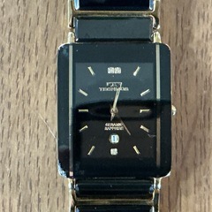 かっこいい✨ オシャレ🍀　腕時計⌚️ 時計 とけい　動作未確認 TECHNOS テクノス TAM-530 黒 ゴールド 腕時計の画像