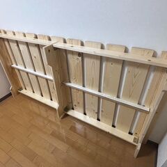 【美品】①ニトリ　ベッドフレーム　②タンスのゲン　シングルマットレスの画像