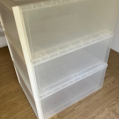 【あげます】3個セット　無印良品ポリプロピレン収納ケース　の画像