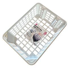 積み重ねできる収納バスケット 収納ケース ホワイト ブラック 10点まとめ売り 12203の画像
