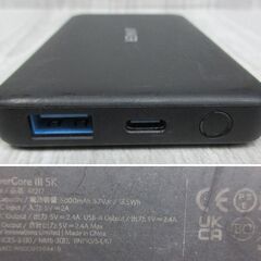 ( M-782 )モバイルバッテリー ANKER アンカー ２個セット A1247 5900mAh A1217 5000mAh USB Type-C PSEマーク認証 ブラック 黒 中古 動作確認済みの画像