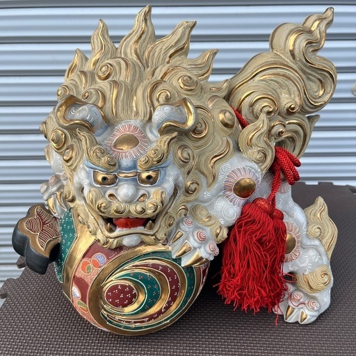 獅子の形状 陶器製装飾品 (まる) 天童南のインテリア雑貨/小物