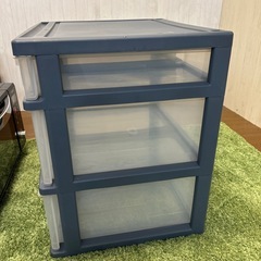 【リユース☆エコちょっぷ】収納ケース　3段　小引き出し付きの画像