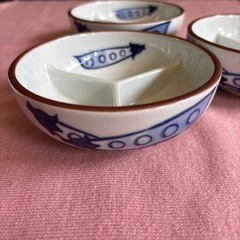 三品盛り　仕切り鉢の画像