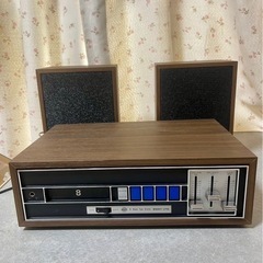 ENNY エニー　8トラ　ステレオカセットデッキ　スピーカーセット　8トラテープ16本の画像