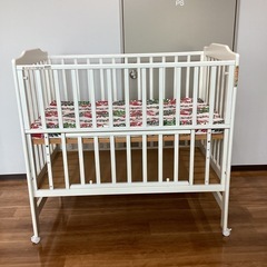 ベビーベッド（白）【町田市再生家具】251462の画像