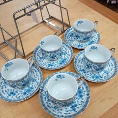 0819-019 レトロ カップ＆ソーサー5客セットの画像