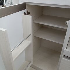 ★リユースのサカイ日立店★HJ7470 シギヤマ家具工業 レンジ台 ライトベージュ H90.5×D45.5×W100～150 クリーニング済み の画像