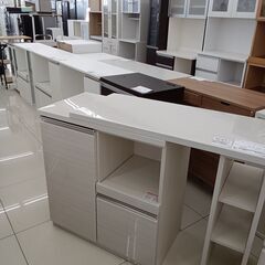 ★リユースのサカイ日立店★HJ7470 シギヤマ家具工業 レンジ台 ライトベージュ H90.5×D45.5×W100～150 クリーニング済み の画像