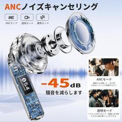 最新2025年型Bluetoothノイズキャンセリングイヤホンの画像