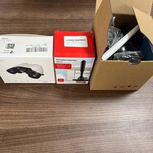 防犯カメラ、室内アンテナ、双眼鏡