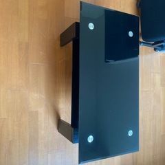 ガラステーブル　ローテーブル　黒　の画像