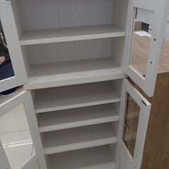 ★リユースのサカイ日立店★HJ7475  食器棚 ナチュラルホワイト H135×D29×W59 クリーニング済み の画像