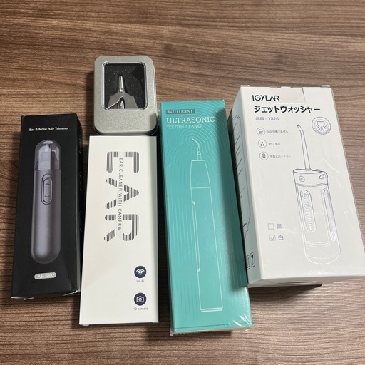 ウォーターピック、スケーラー、鼻毛カッター2個、耳かき