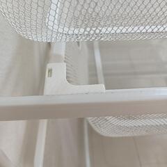 イケア　IKEA　アルゴート　ホワイト　3つセット　バスケット　メッシュ　3段の画像