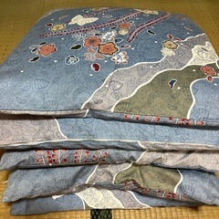 座布団　和柄　青　5枚の画像