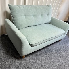 二人掛け ソファ 幅132㎝ [ローソファにもなるコンパクトソファ] 奥行78×高さ78cm の画像