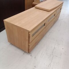 リユースのサカイ栃木店★ジモティ割あり★ 堀田木工所 TV台 ベージュ W165.2×D44.7×H50.4 クリーニング済み TC10287の画像