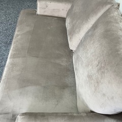 [幅115.5] 2人掛けソファ 木脚 クッション ベルベット調  LOWYAの画像