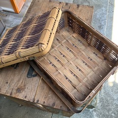 昔の竹籠　弁当箱？の画像