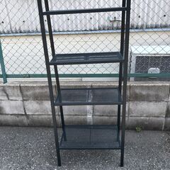 JM20172K) スチールラック黒/収納棚＜幅：約60cm 高さ：約147cm 奥行：約36 cm＞中古品【取りに来られる方限定】　 の画像